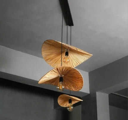 Raffia Fan Pendant Lamp