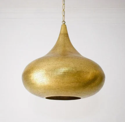 Moroccan Teardrop Brass Pendant Lamp